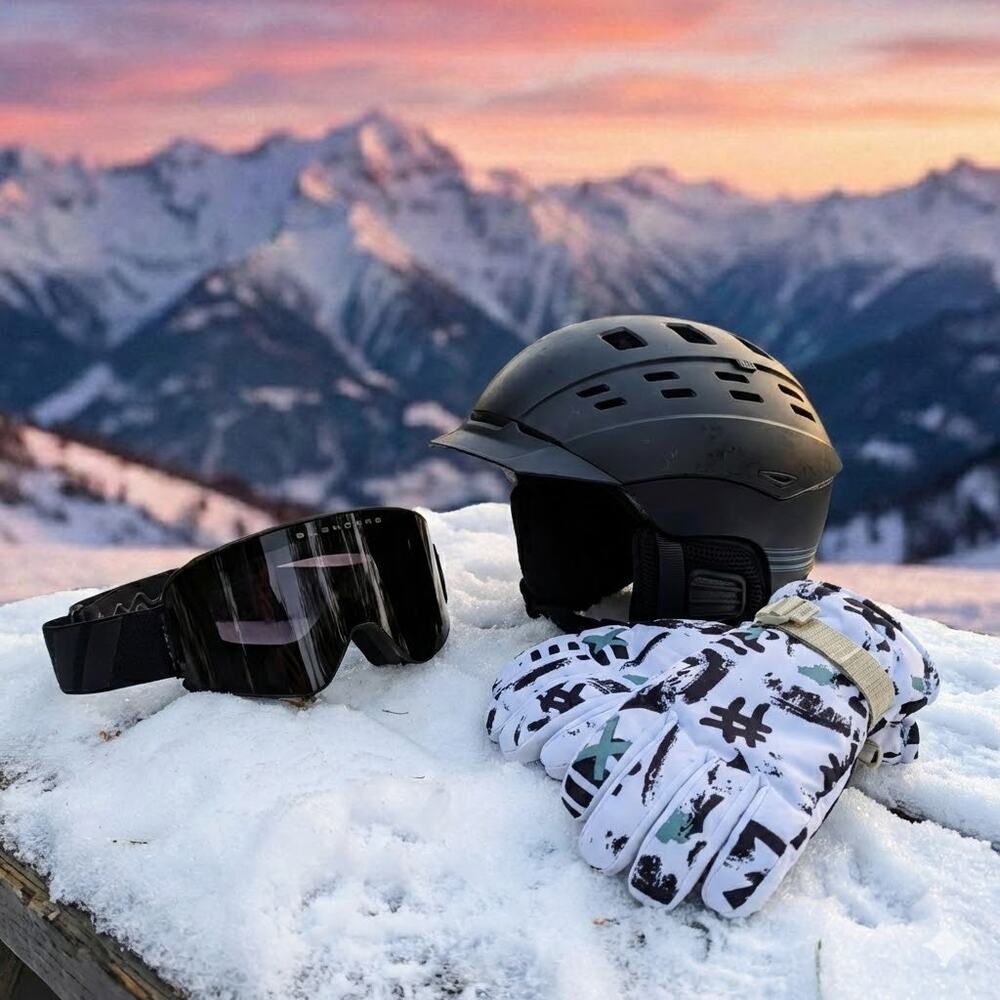 Mens Ski Bundle: Smith Camber Helmet (L) + Blenders Goggles + NEW Gloves + BONUS